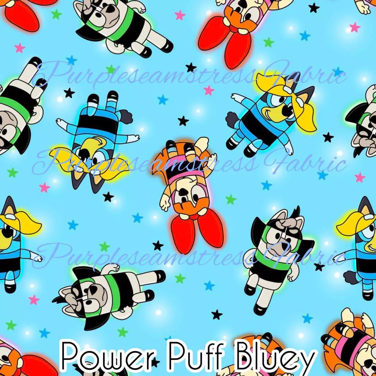Power Puff BlueyFabric