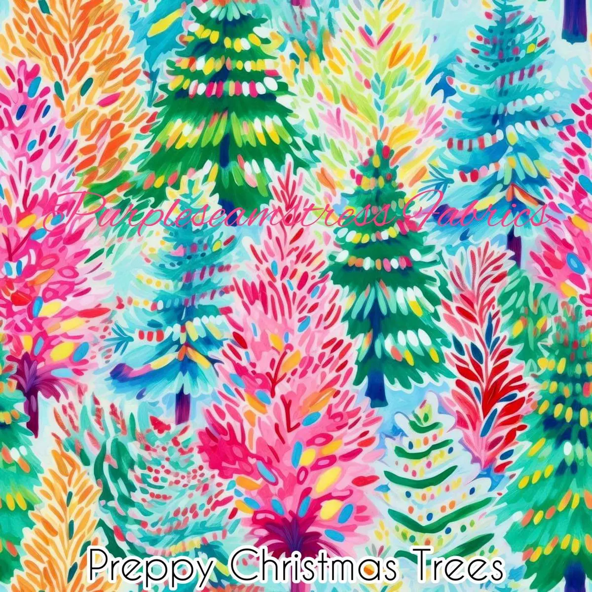 Preppy Christmas TreeFabric