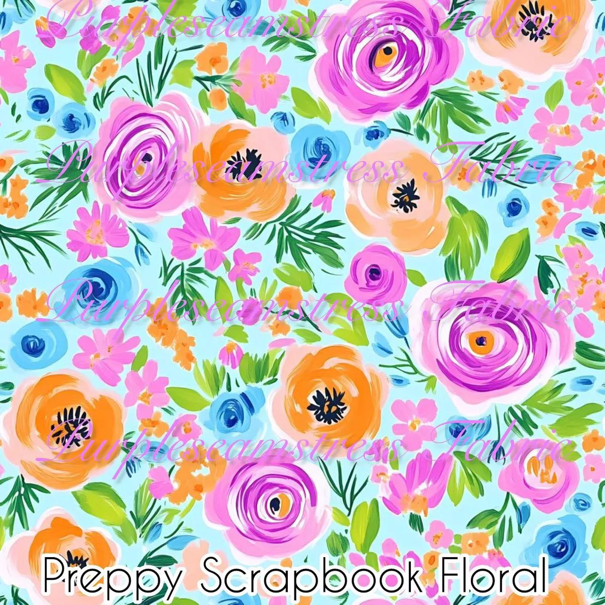 Preppy Scrapbook FloralFabric