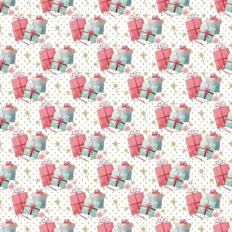 Presents Fabric – White