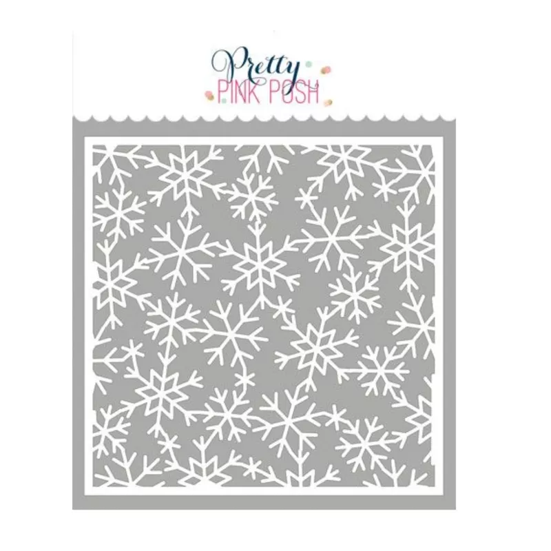 Pretty Pink Posh Snowflake Background Stencil