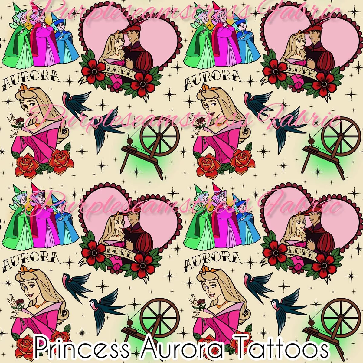 Princess Aurora TattoosFabric