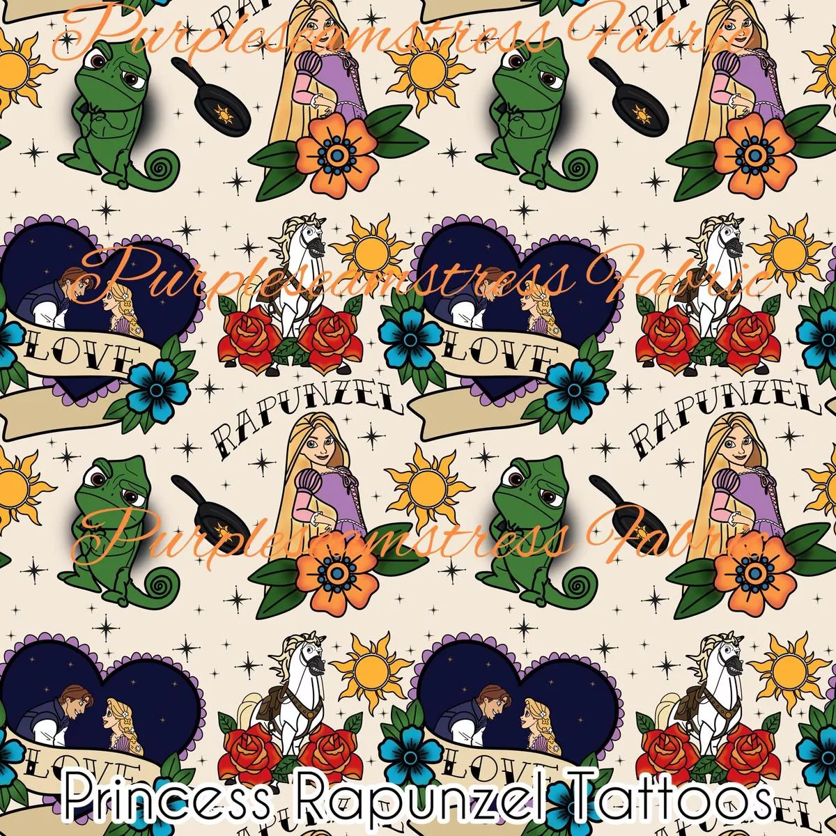 Princess Rapunzel TattoosFabric