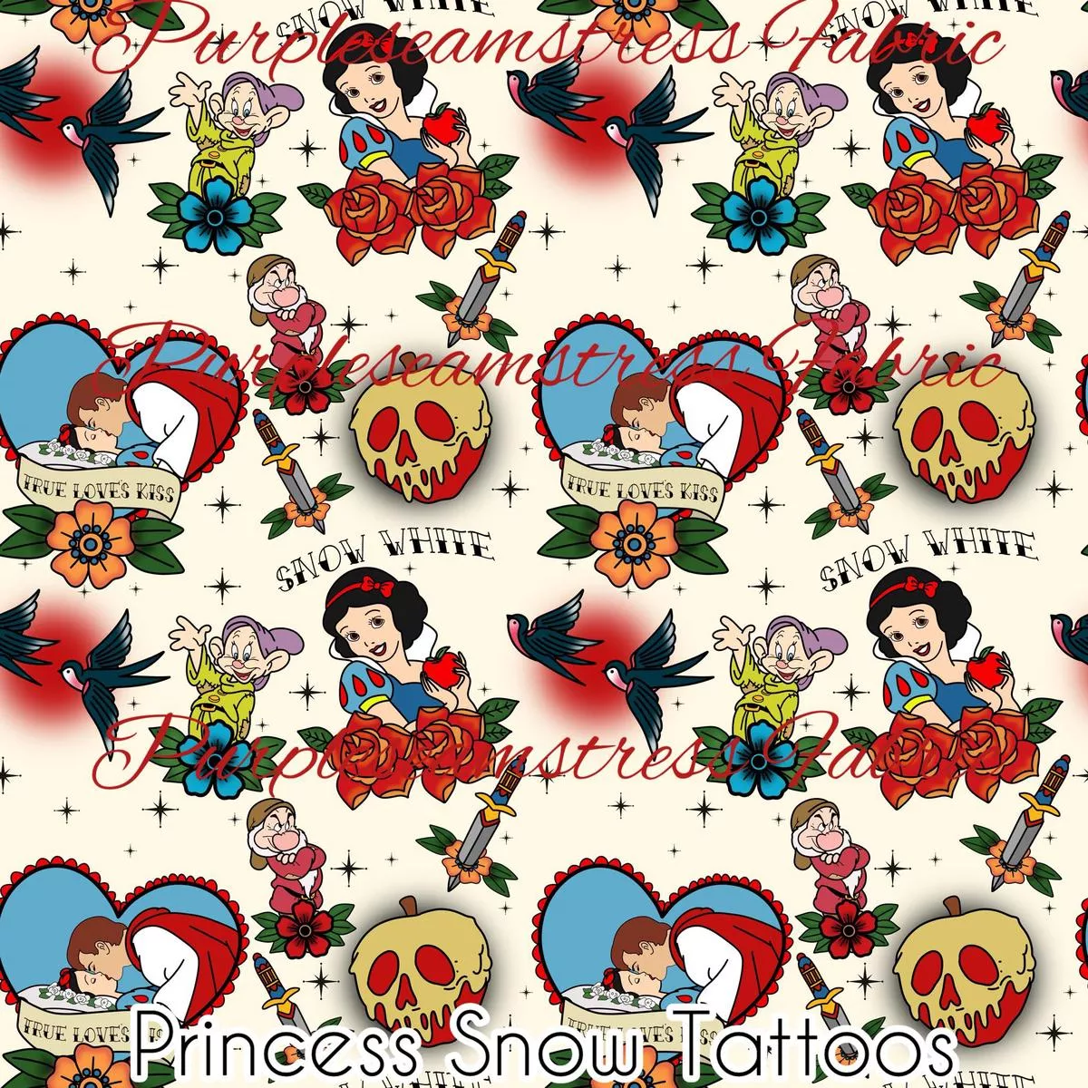 Princess Snow TattoosFabric