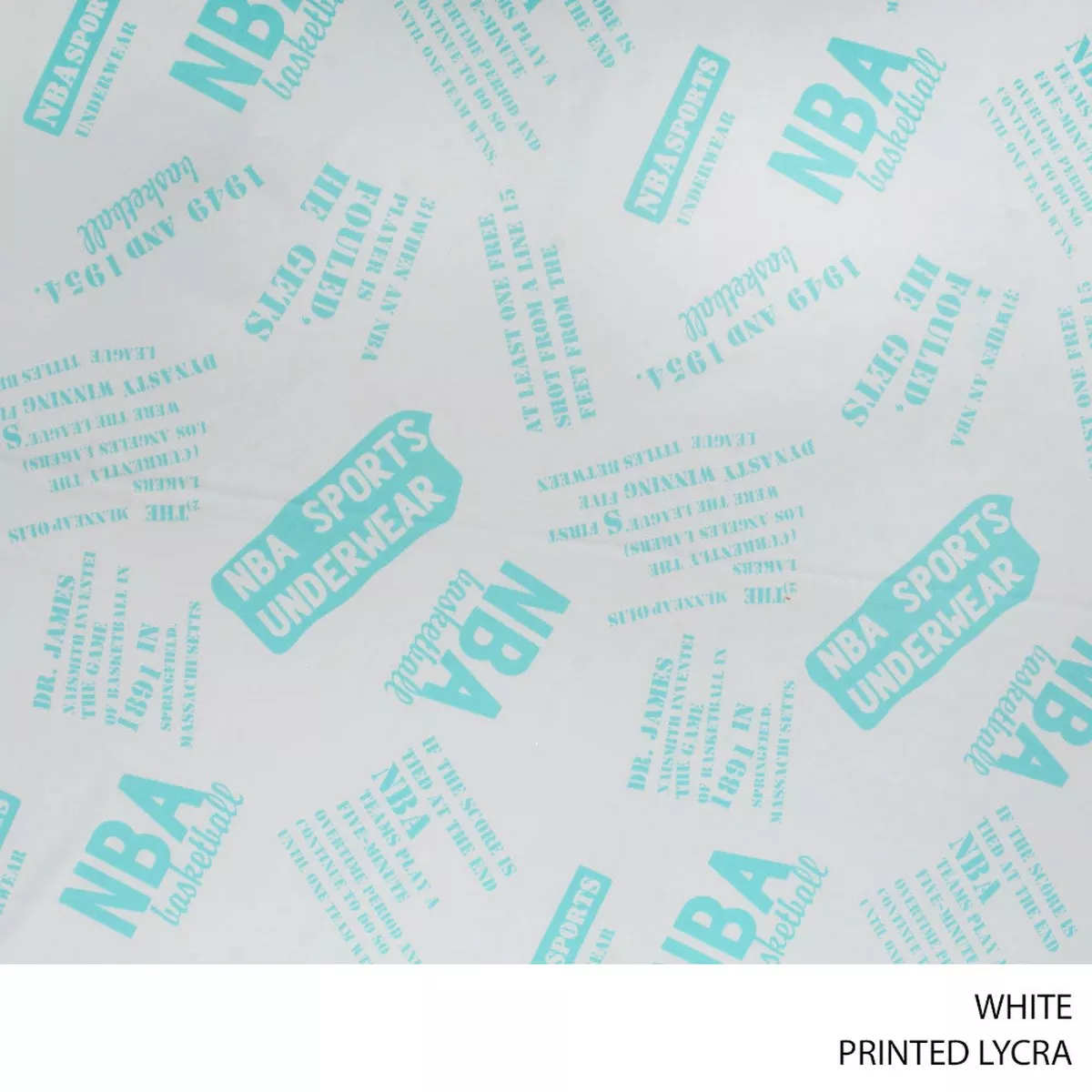 PRINTED LYCRA FABRIC 150CM WHITE