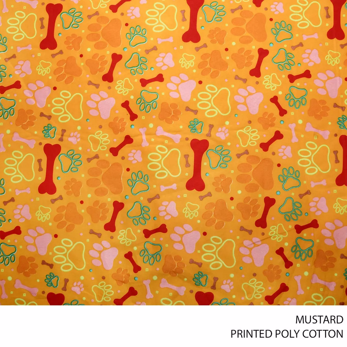 PRINTED POLY COTTON D#5 MUSTARD ROLL ROLL 001