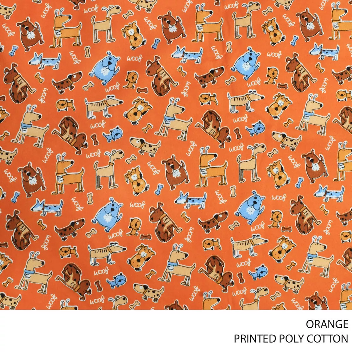 PRINTED POLY COTTON D#6 ORANGE ROLL ROLL 001