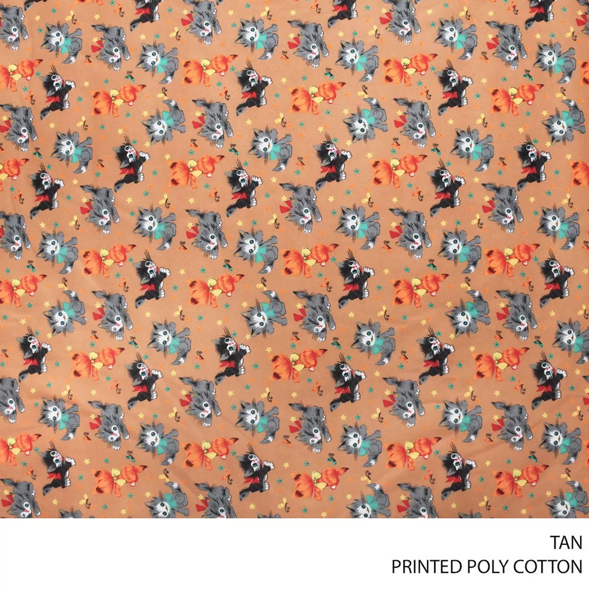 PRINTED POLY COTTON D#7 TAN ROLL ROLL 001