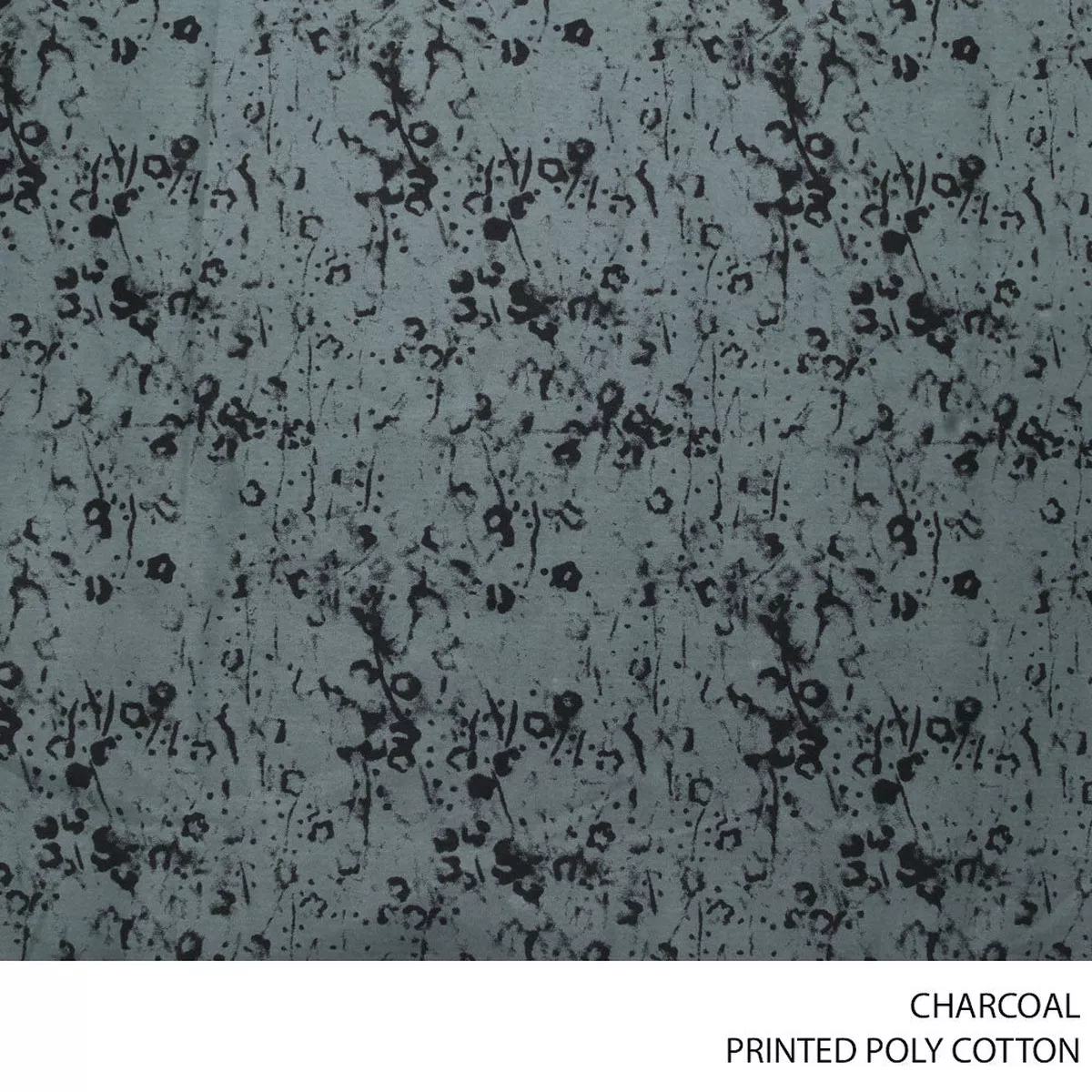 PRINTED POLY COTTON D#A1052 CHARCOAL ROLL ROLL 001