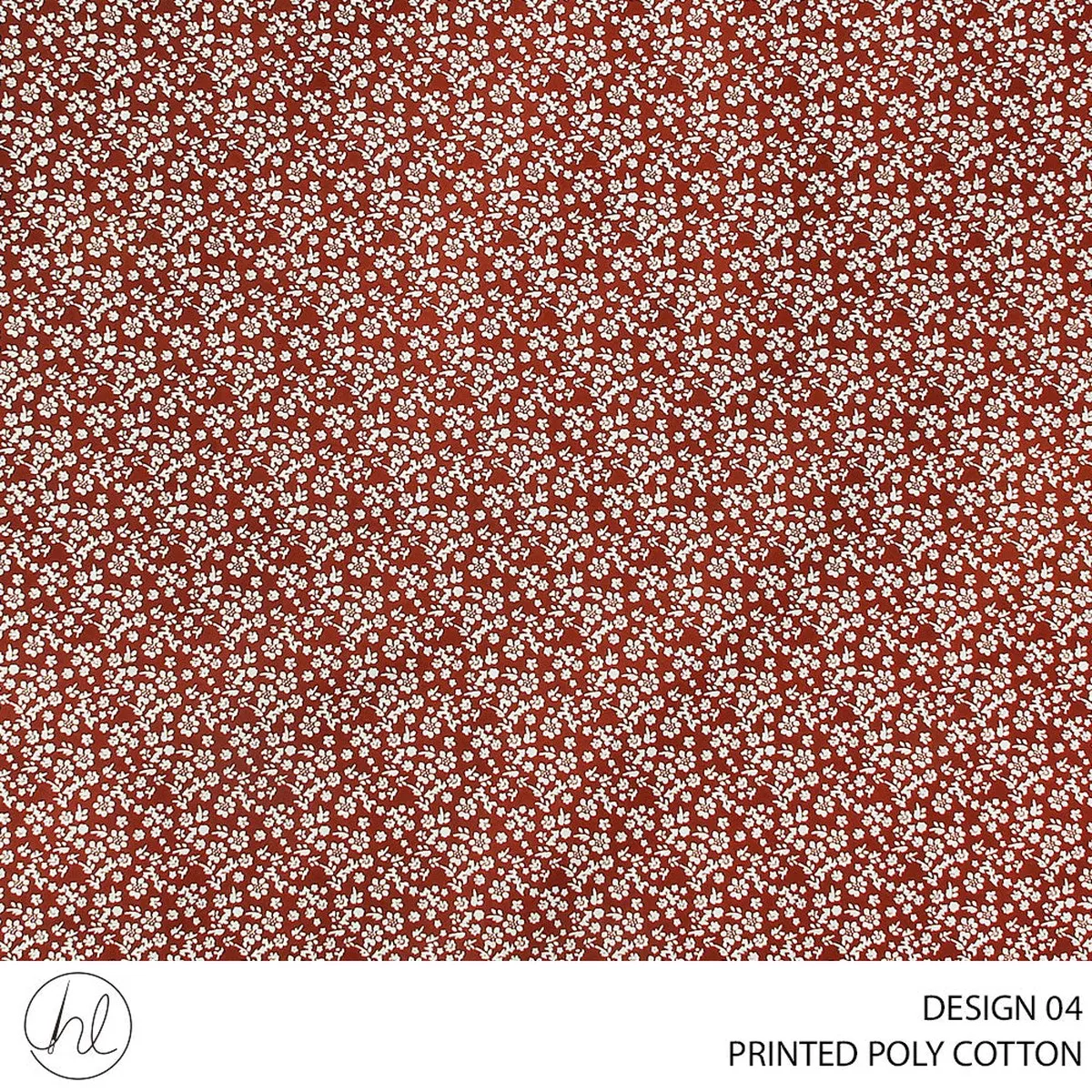 PRINTED POLY COTTON DES2 112CM RUST ROLL ROLL 001