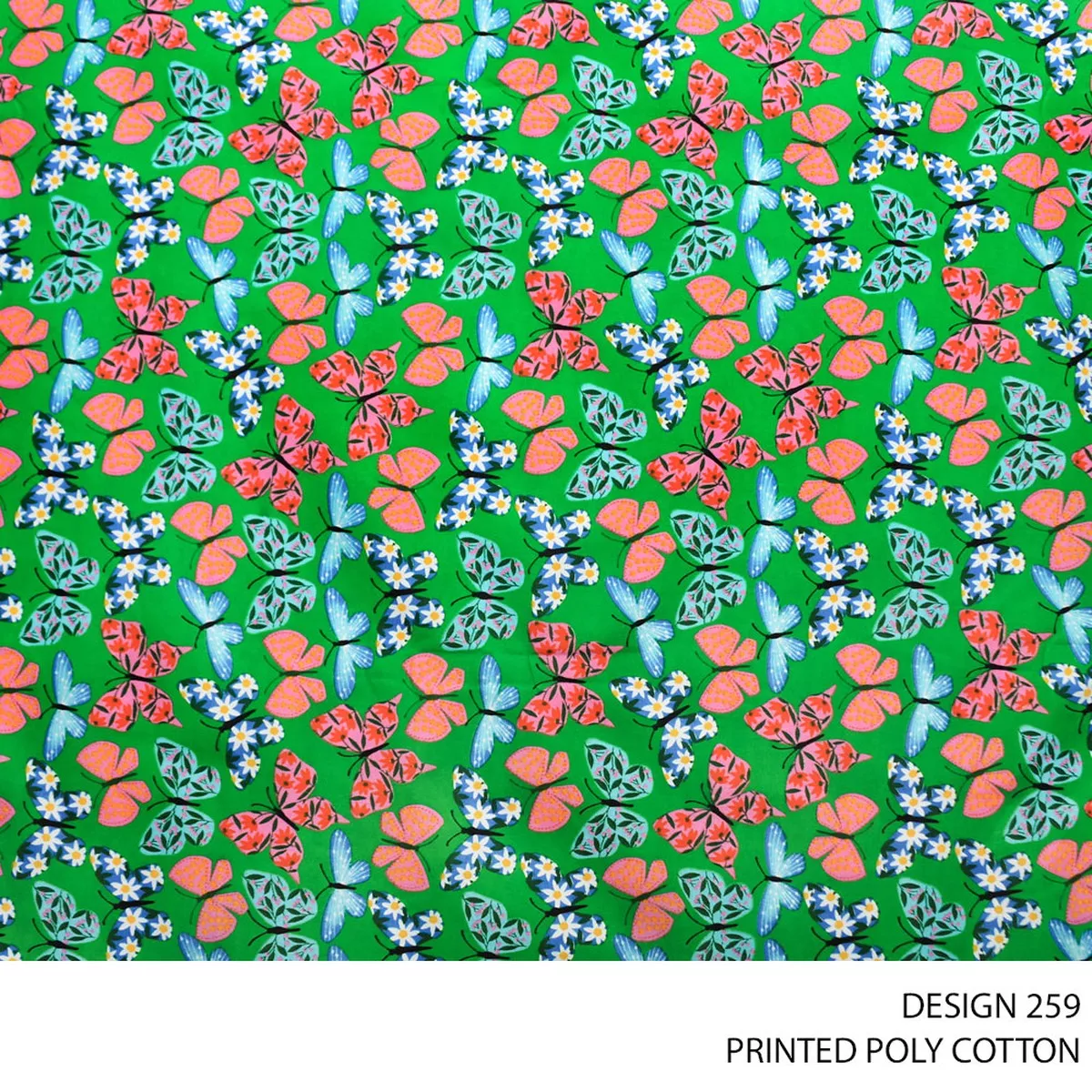 PRINTED POLY COTTON FABRIC 112CM EMERALD ROLL ROLL 001