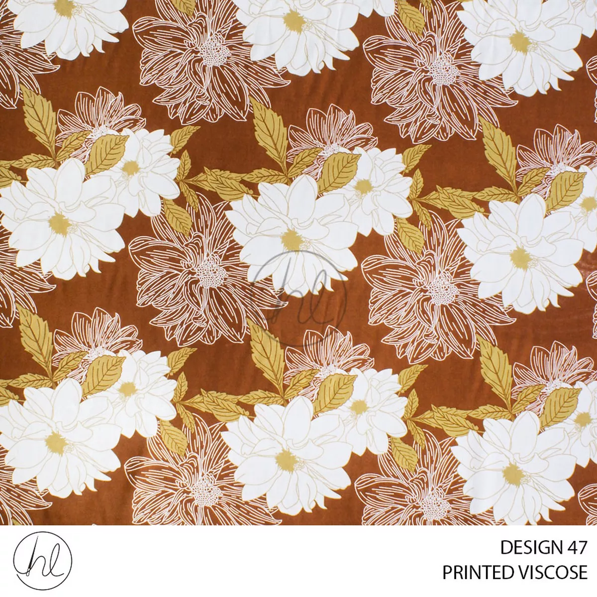 PRINTED VISCOSE 53 BROWN 150CM PER M