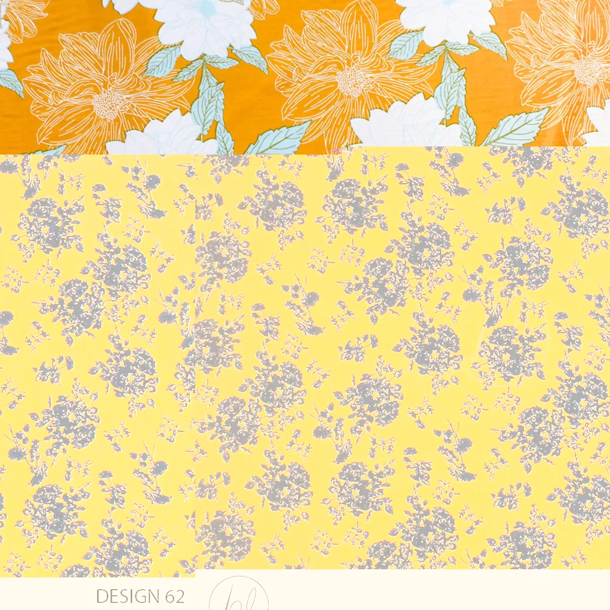 PRINTED VISCOSE 53 MUSTARD 150CM PER M