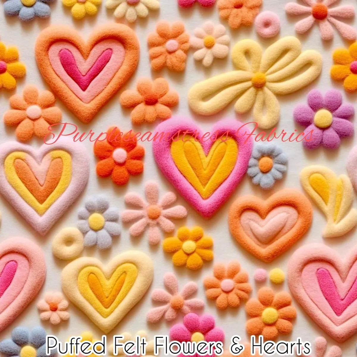Puffed Felt Flowers & Hearts …