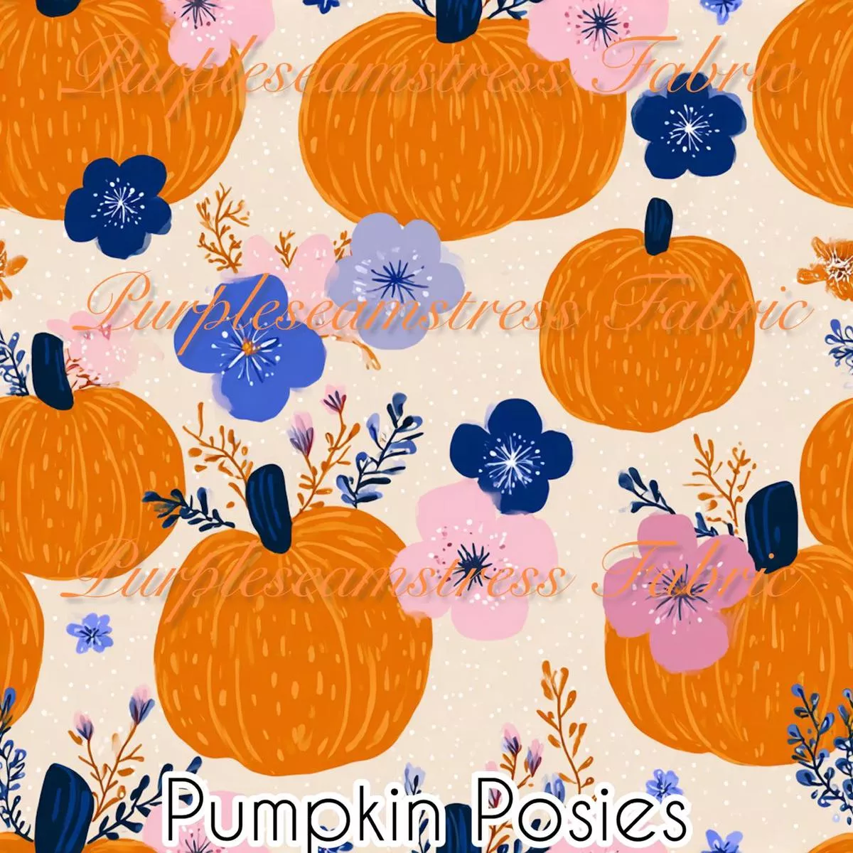 Pumpkin PosiesFabric