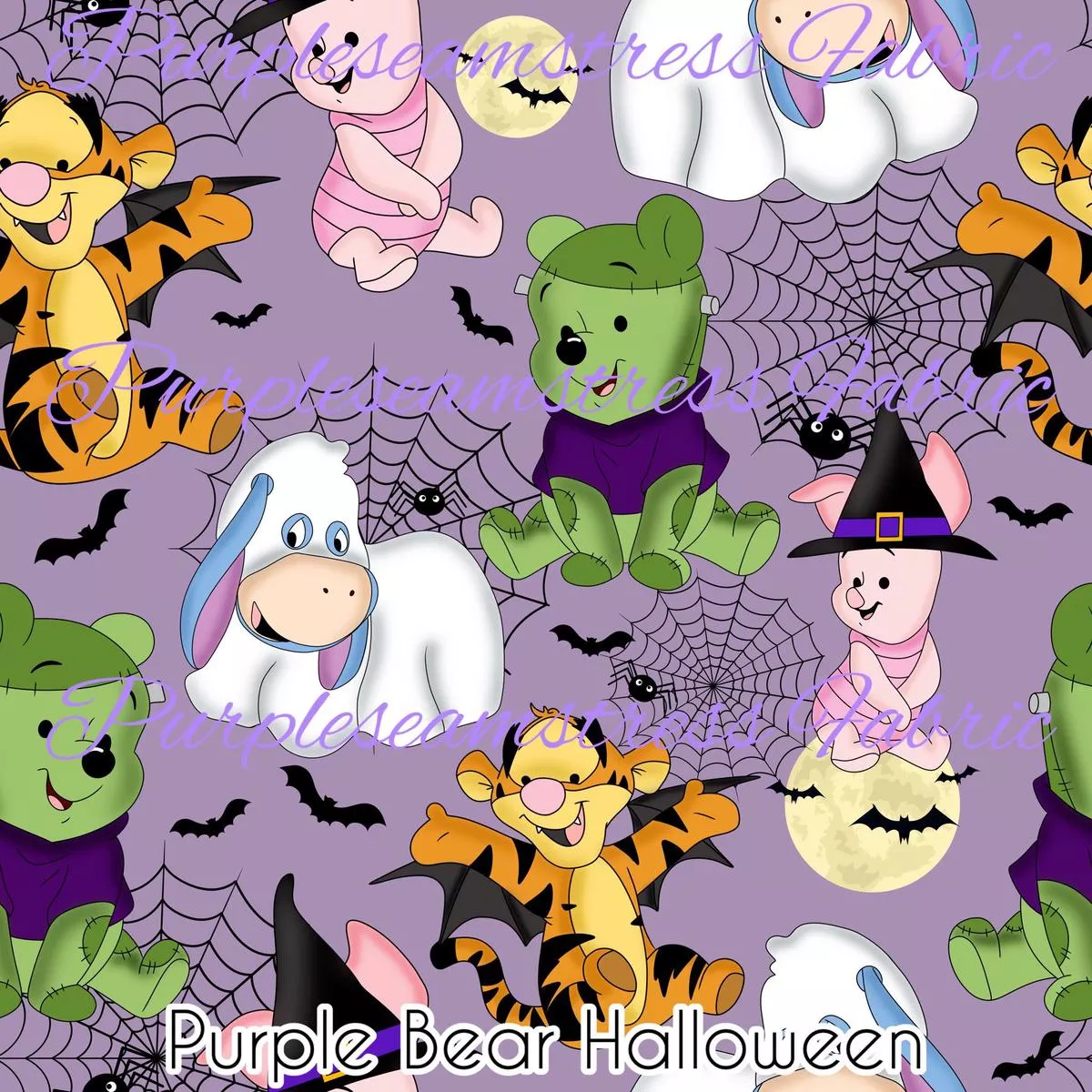 Purple Bear HalloweenFabric