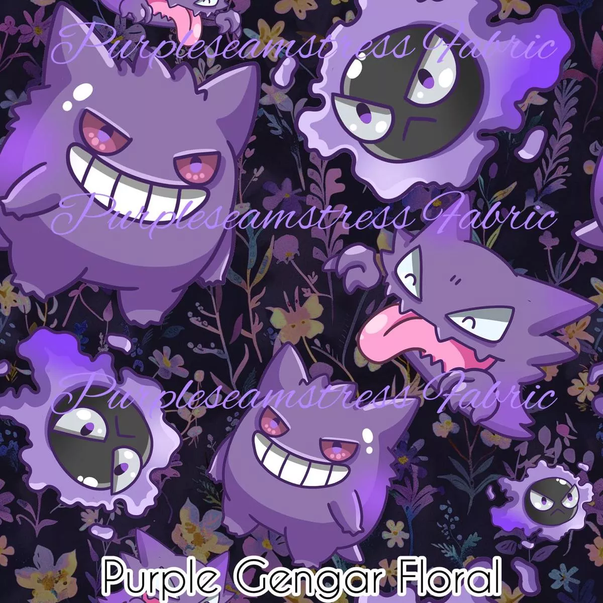 Purple Gengar FloralFabric