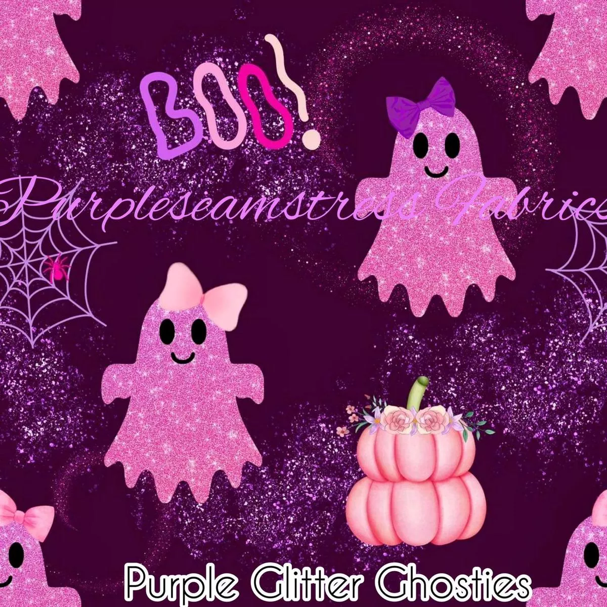 Purple Glitter GhostiesFabric