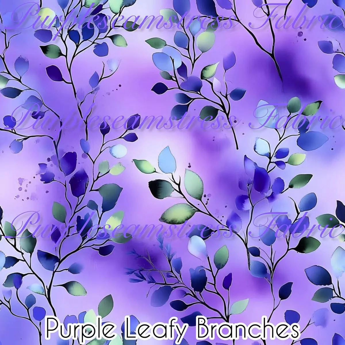 Purple Leafy BranchesFabric