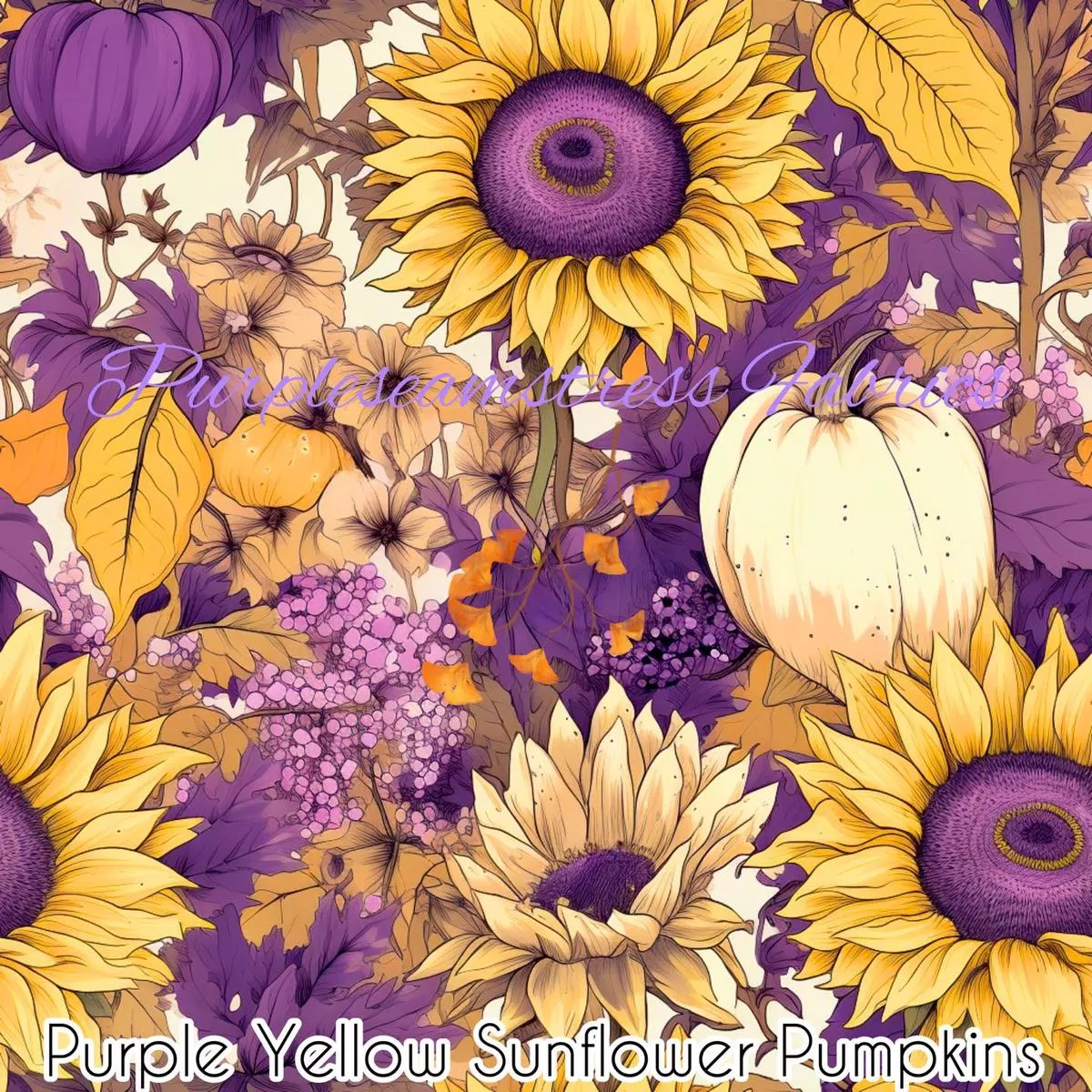 Purple Yellow Sunflower Pumpkins …