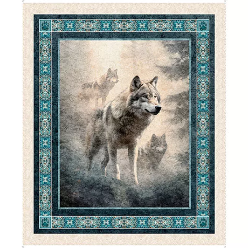 QT Fabrics – Running with the Pack – Wolf Panel – 36