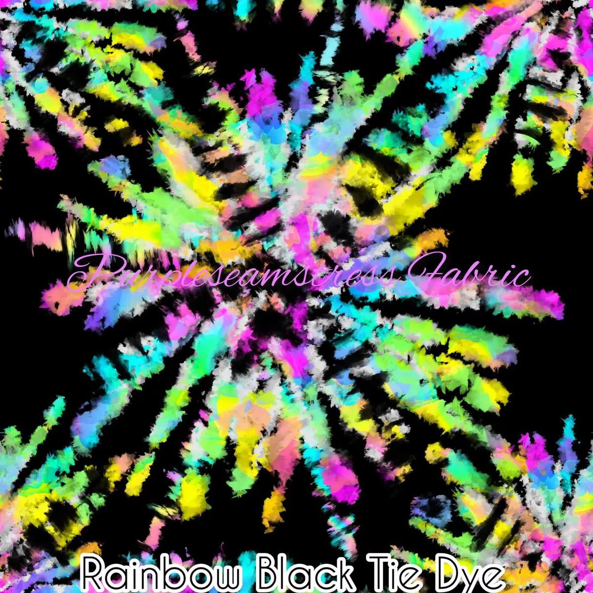 Rainbow Black Tie DyeFabric