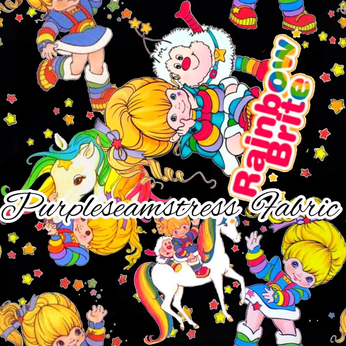 Rainbow Bright on BlackFabric