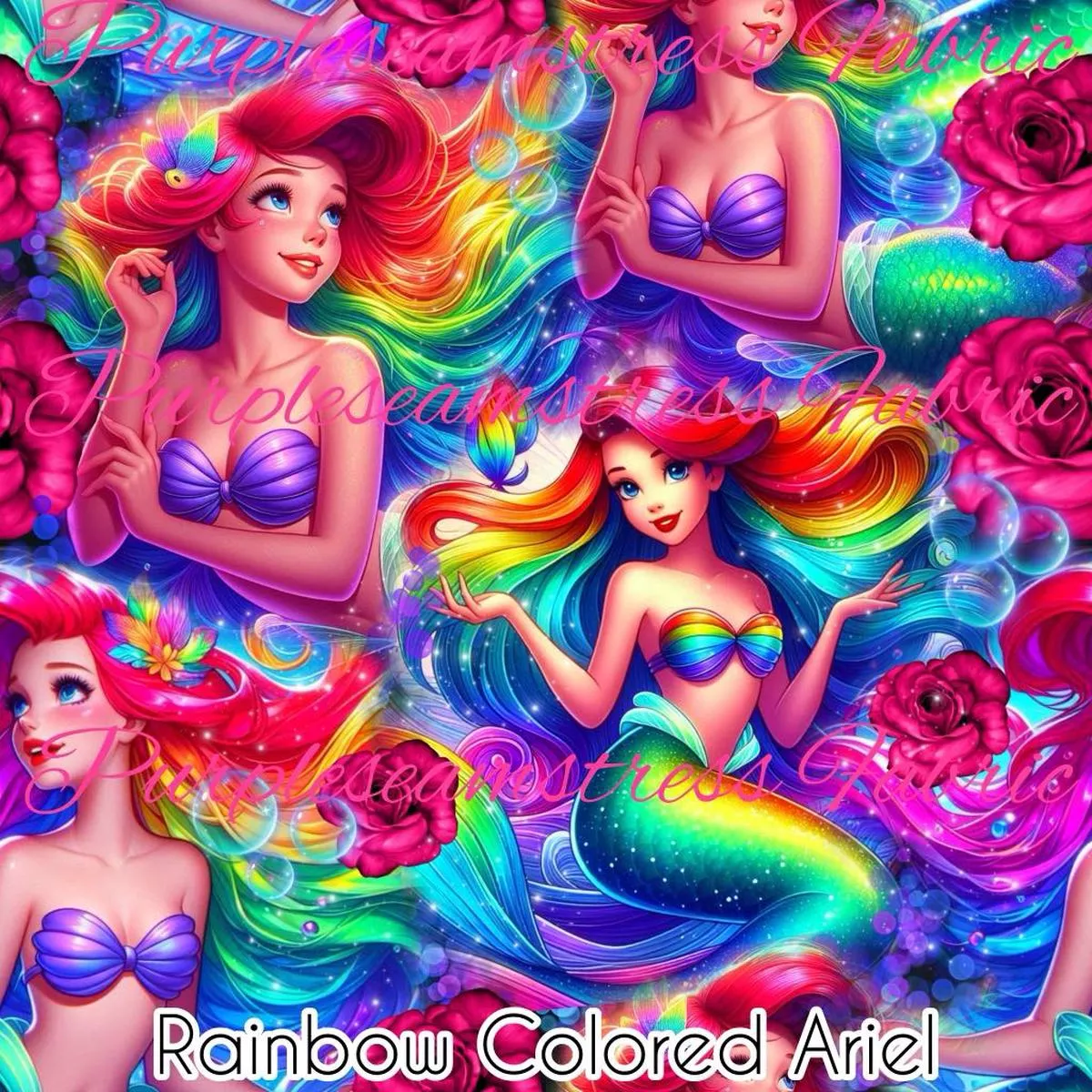 Rainbow Colored ArielFabric