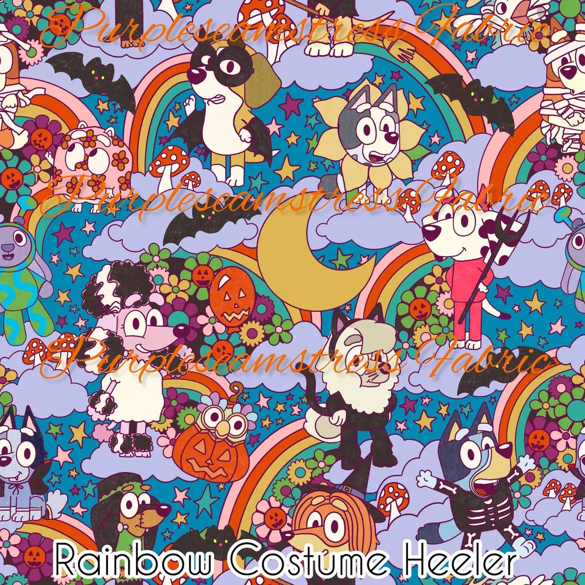 Rainbow Costume HeelerFabric