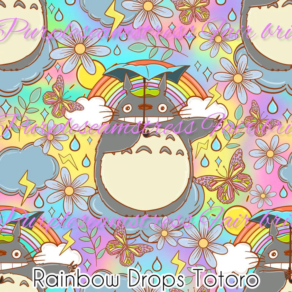 Rainbow Drops TotoroFabric