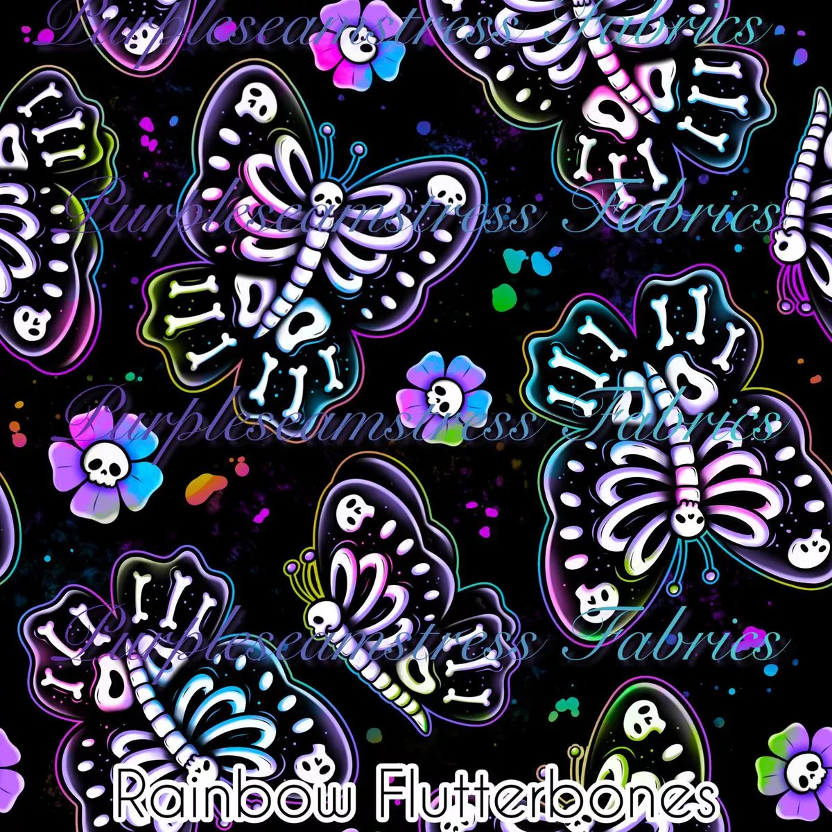 Rainbow FlutterbonesFabric