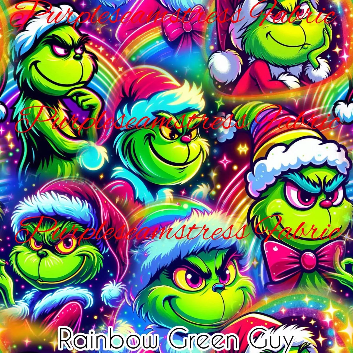 Rainbow Green GuyFabric