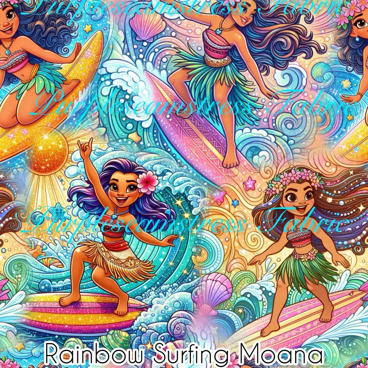 Rainbow Surfing MoanaFabric