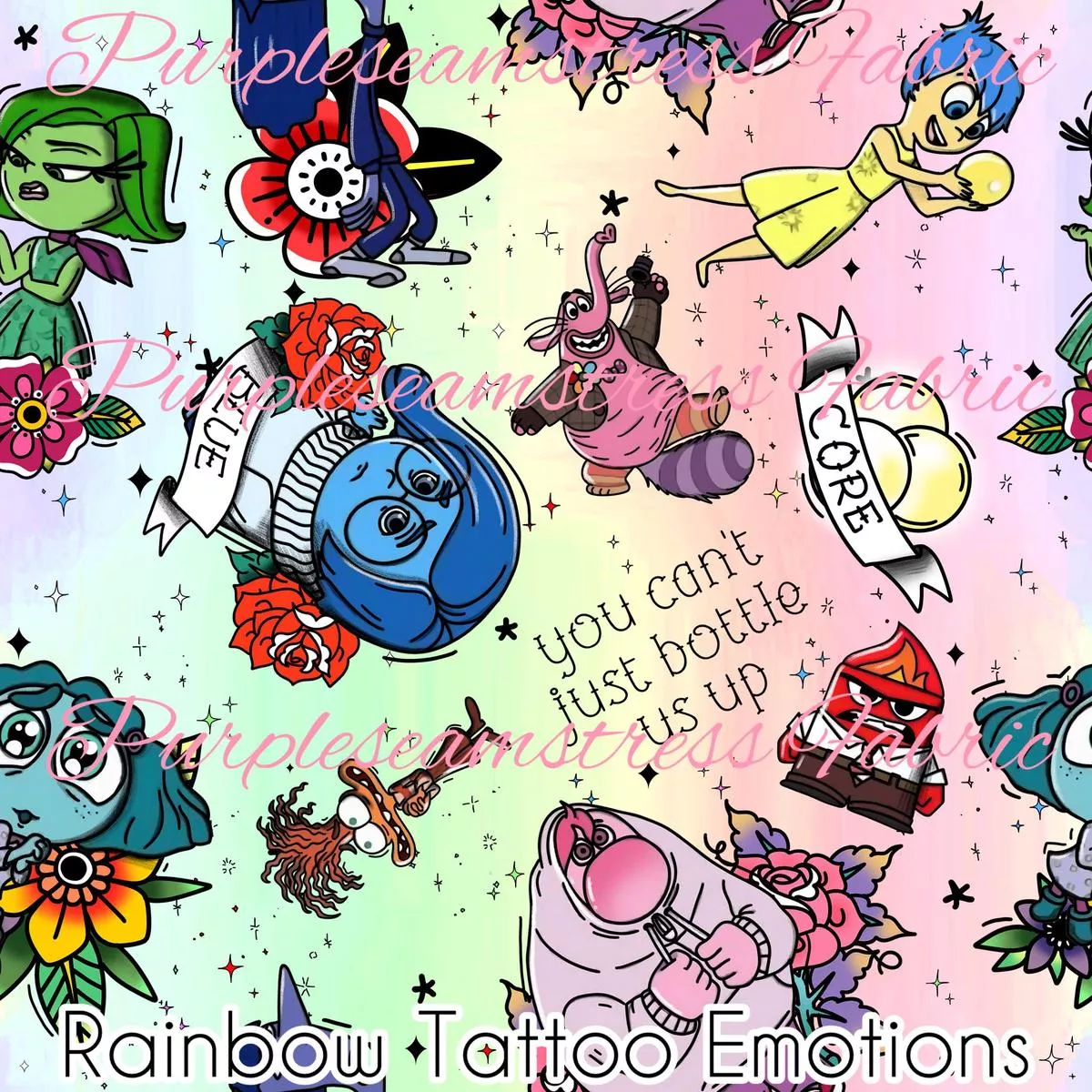 Rainbow Tattoo EmotionsFabric