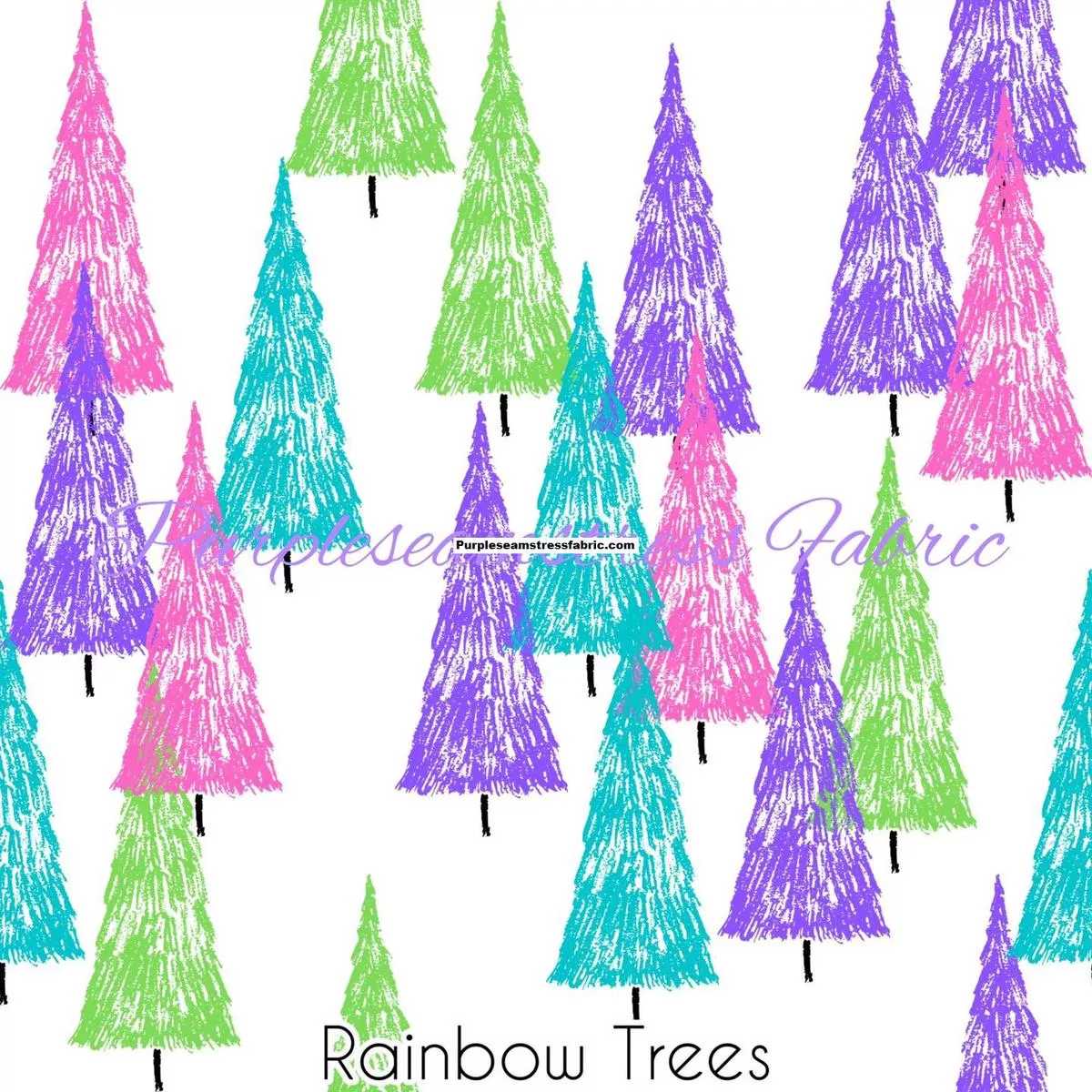 Rainbow TreesFabric