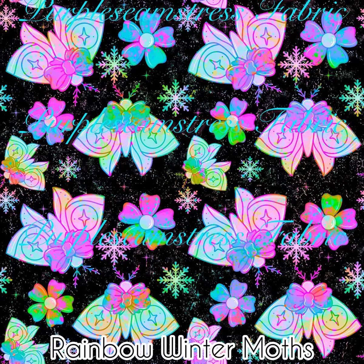 Rainbow Winter MothsFabric