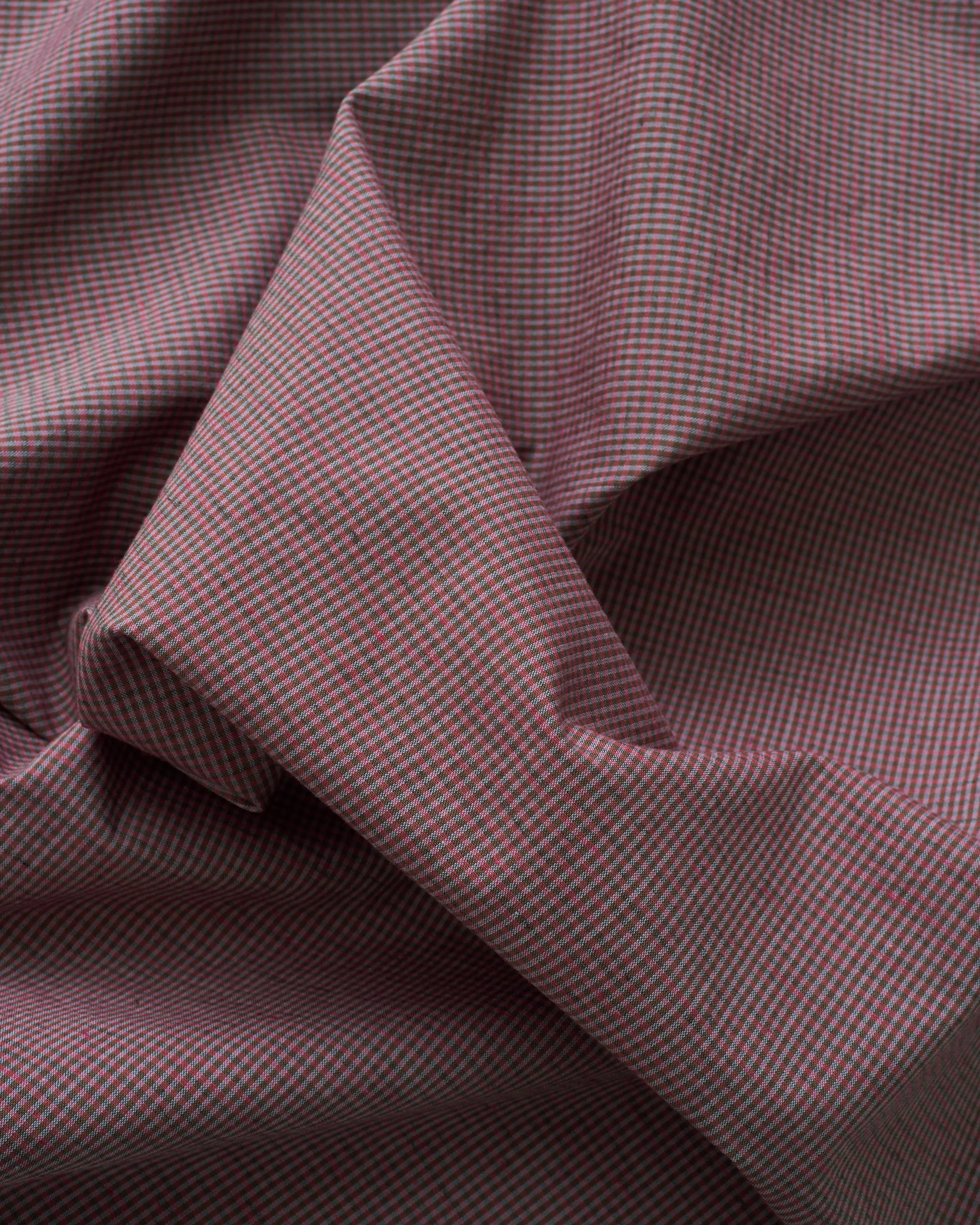 Raspberry Tiny Gingham Linen Cotton