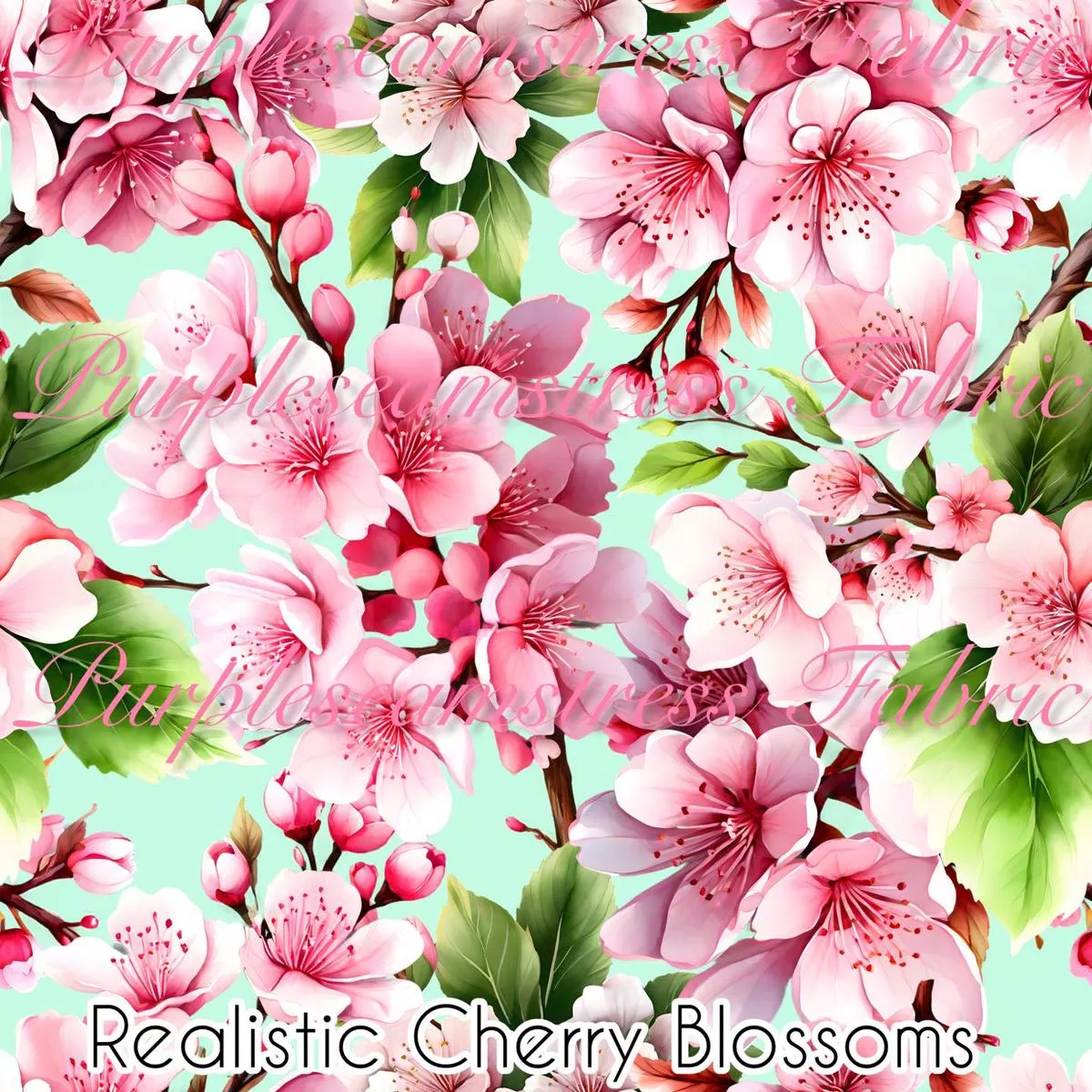 Realistic Cherry BlossomsFabric