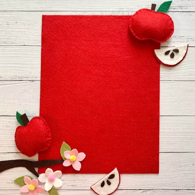Red Apple Wool Blend Felt