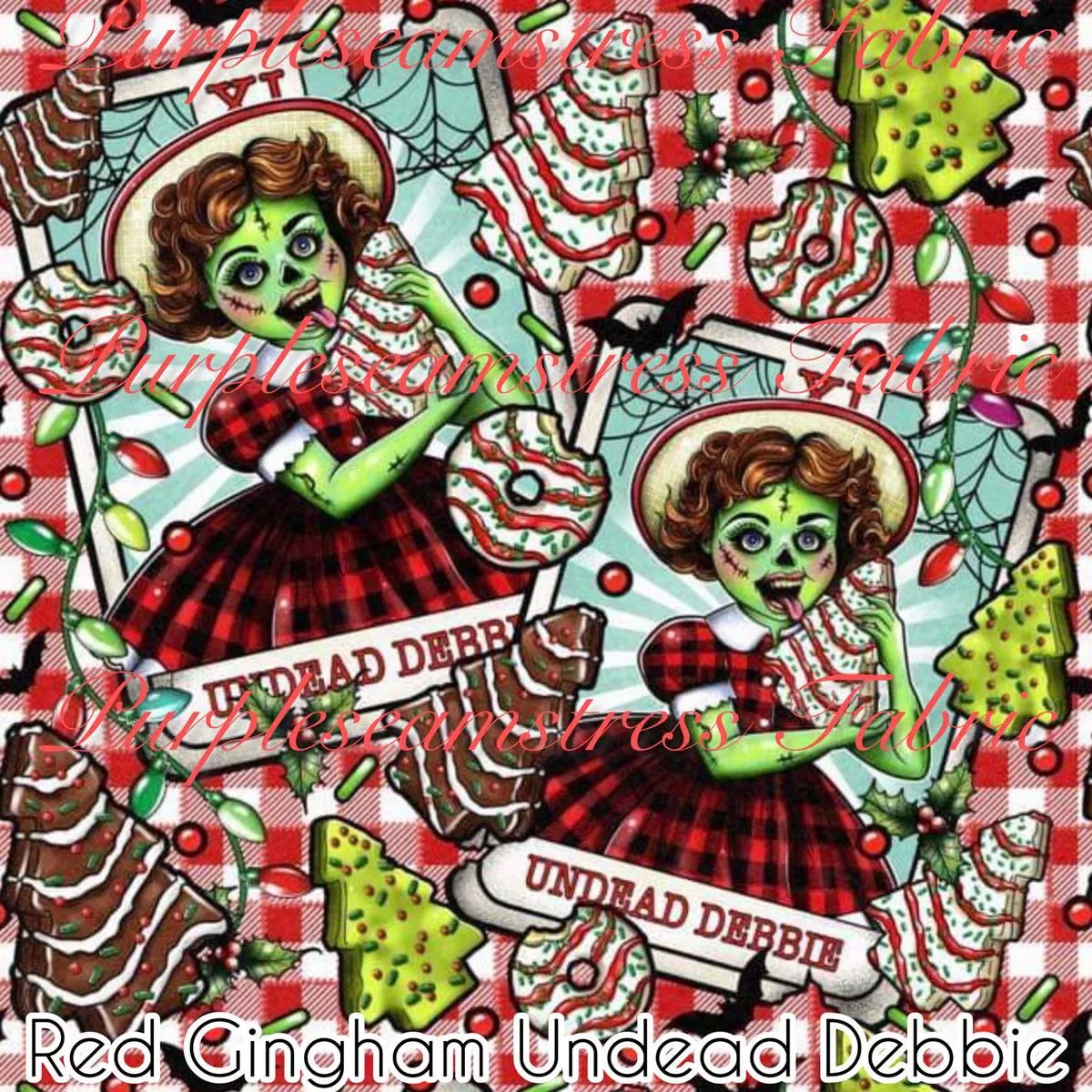 Red Gingham Undead DebbieFabric