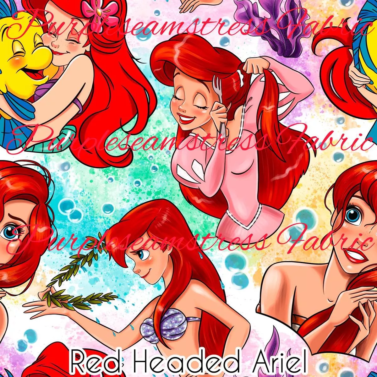 Red Headed ArielFabric