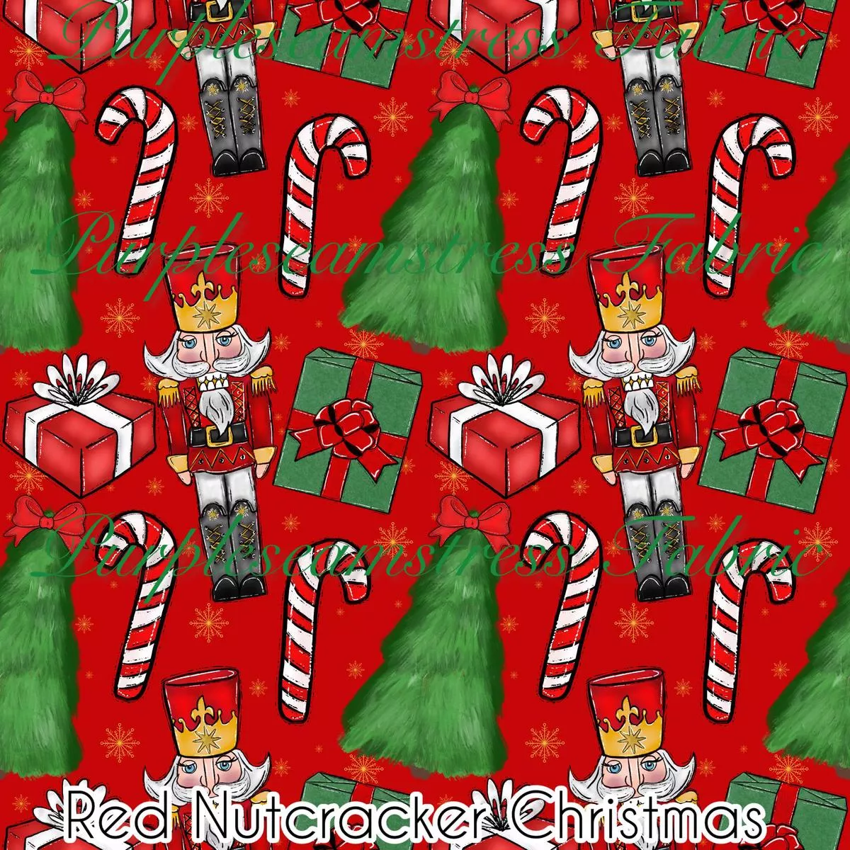 Red Nutcracker ChristmasFabric