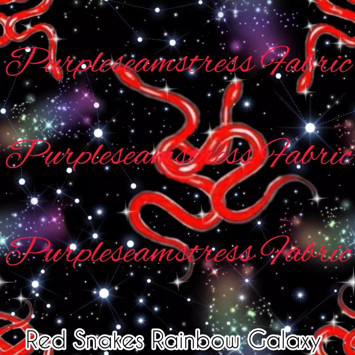 Red Snakes on Rainbow GalaxyFab…