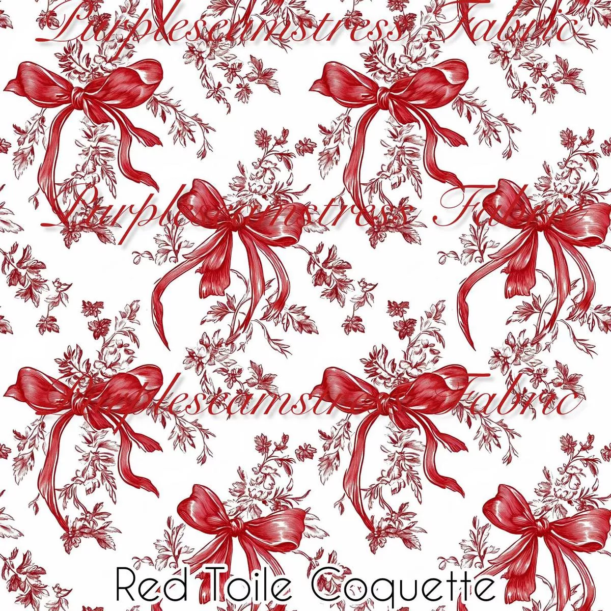 Red Toile CoquetteFabric