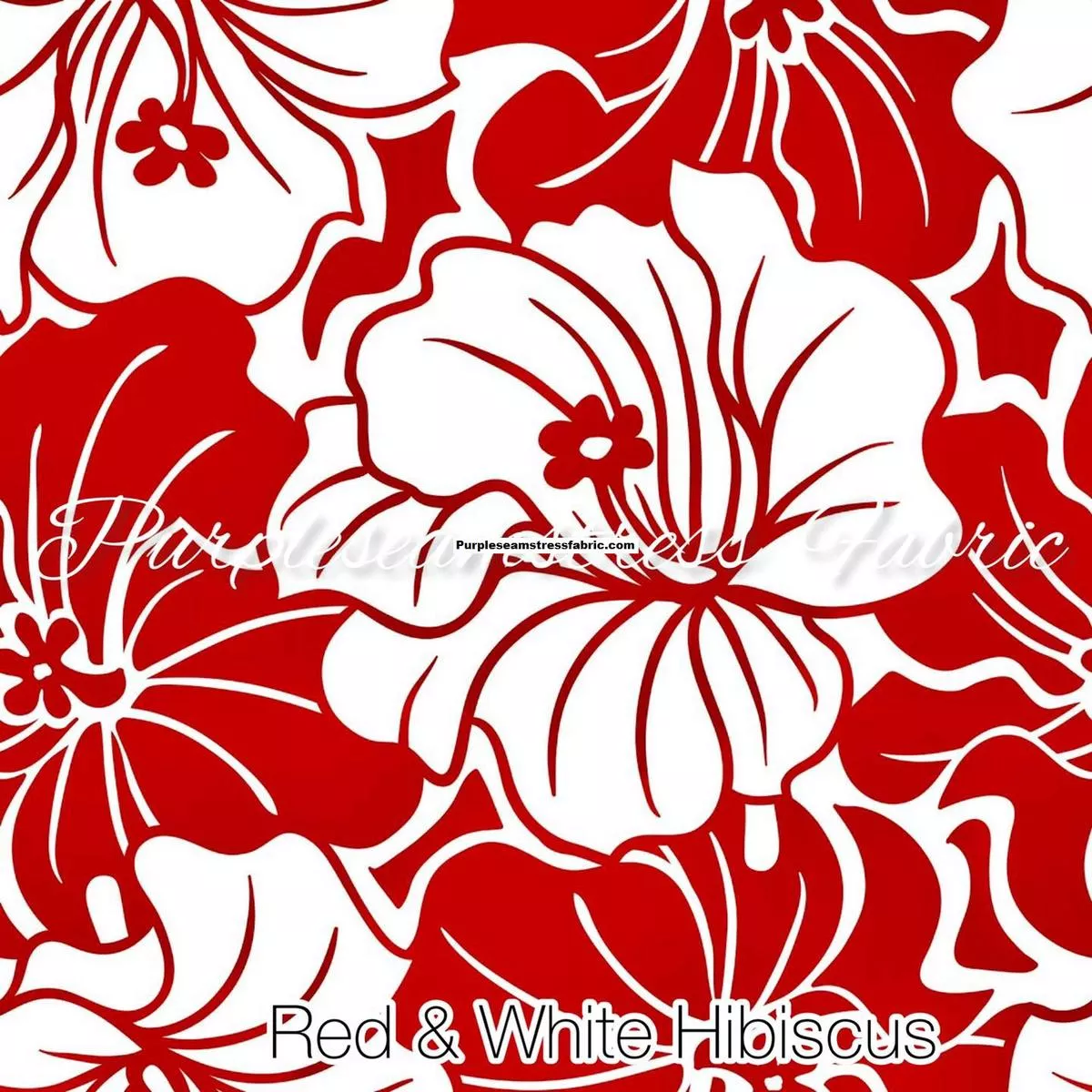 Red & White HibiscusFabric