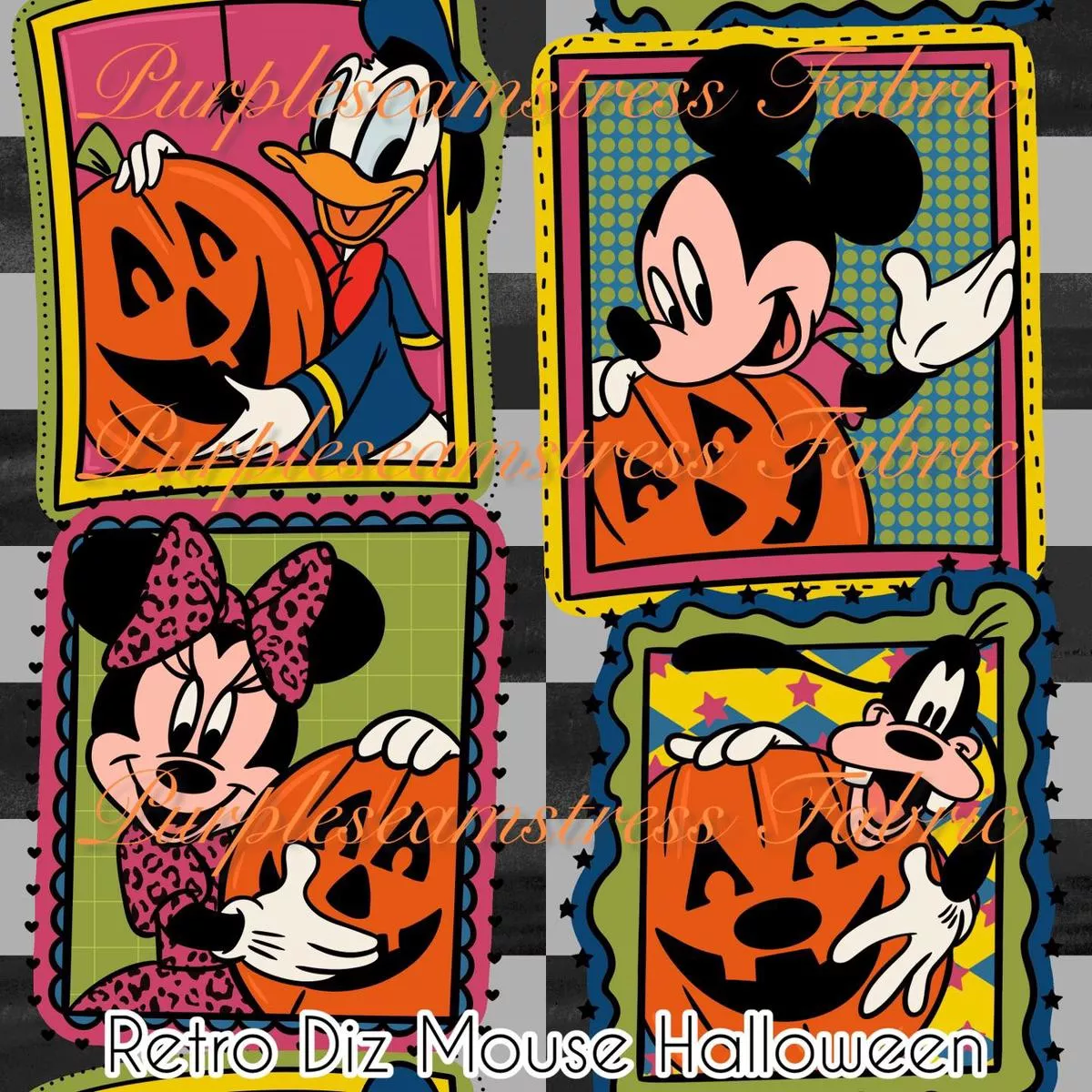 Retro Diz Mouse HalloweenFabric