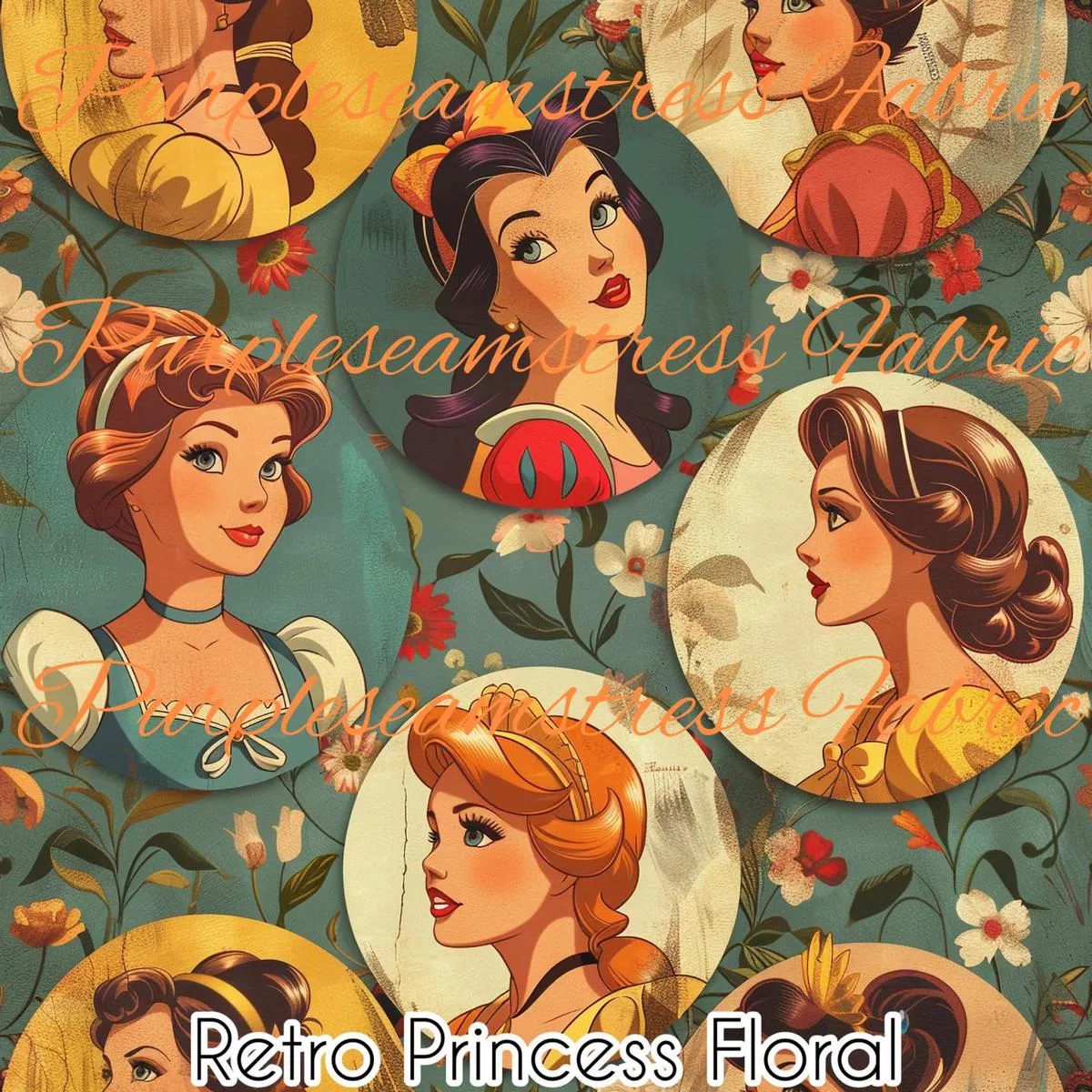 Retro Princess FloralFabric