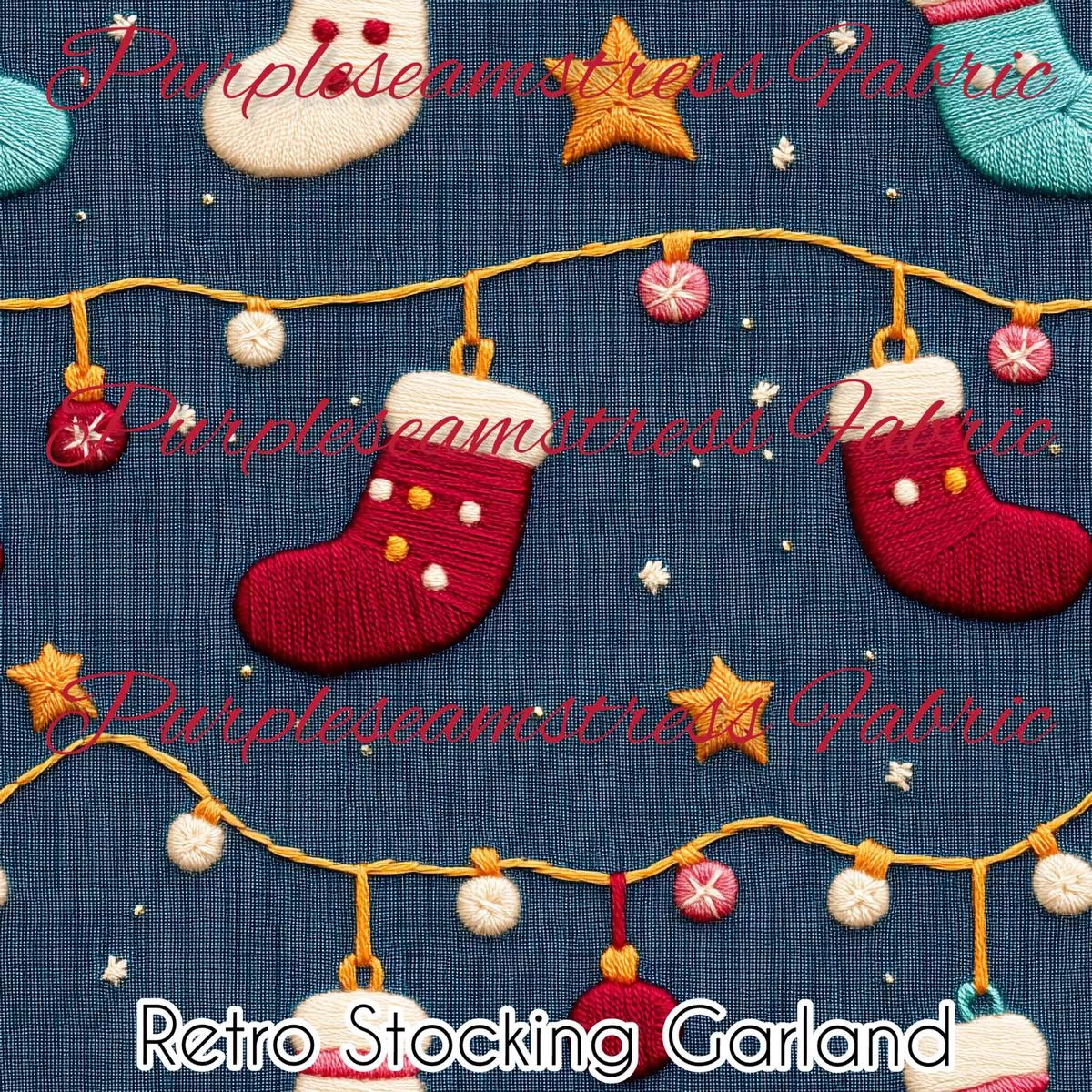 Retro Stocking GarlandFabric