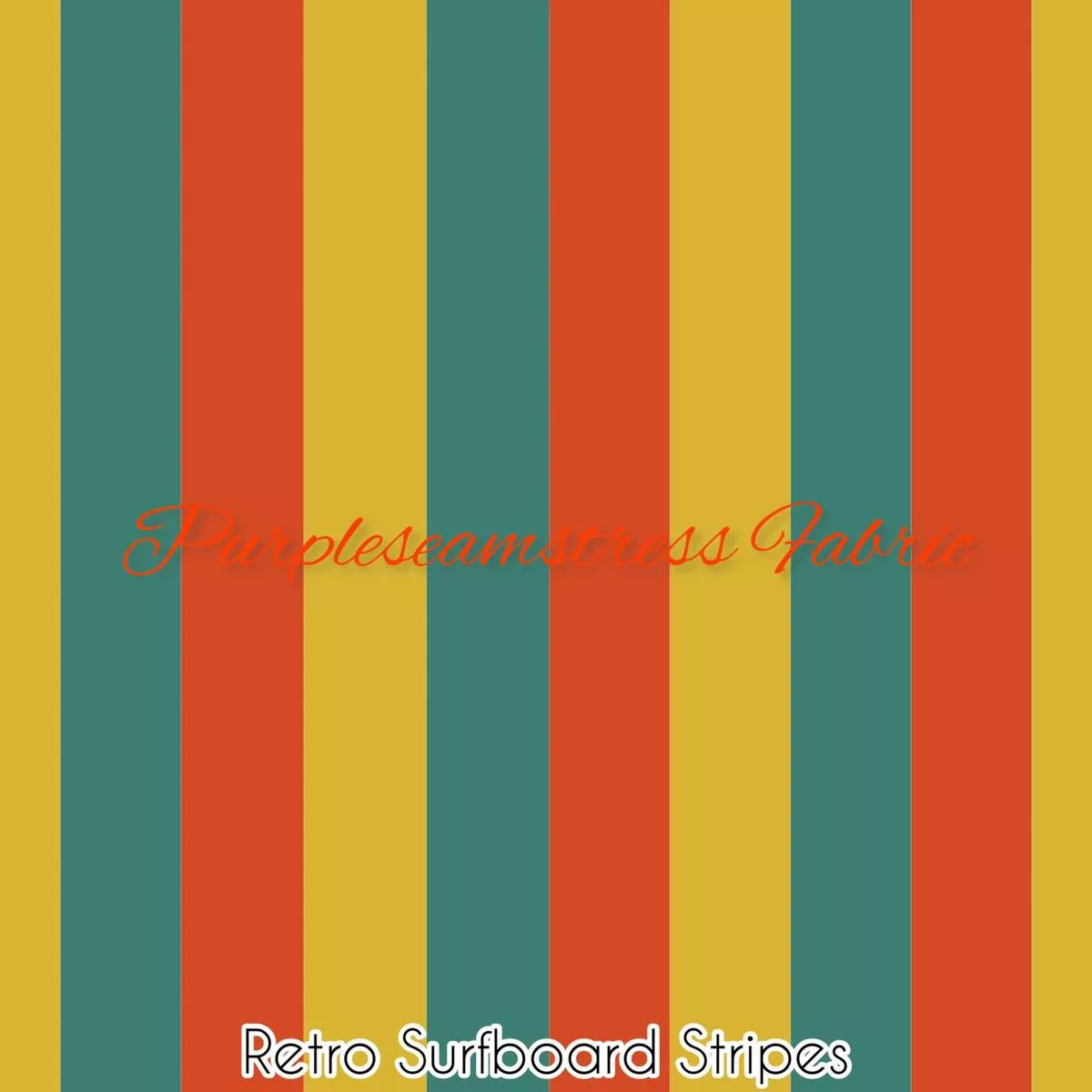 Retro Surfboard StripesFabric