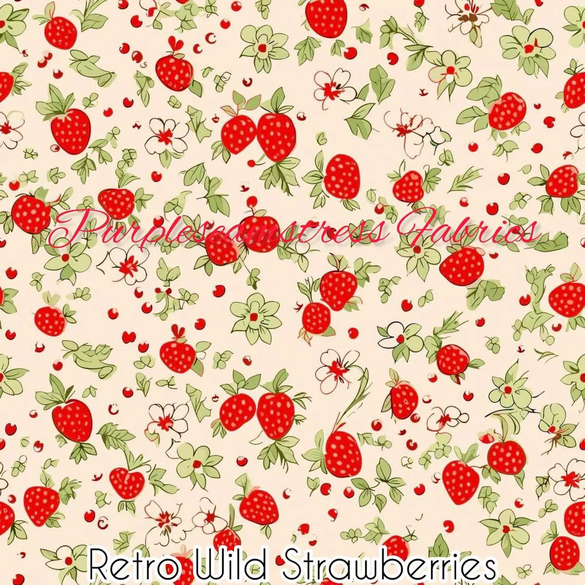 Retro Wild StrawberriesFabric